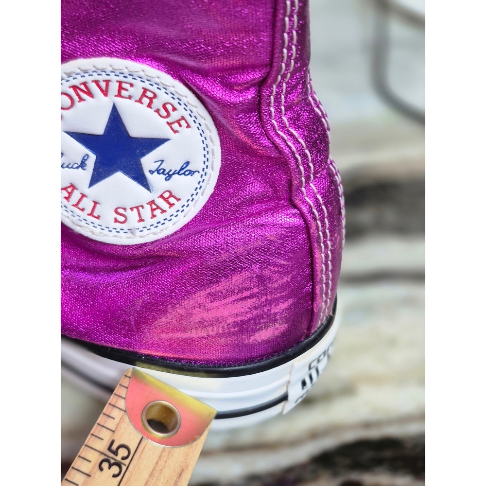 Converse Chuck Taylor All Star High Top Metallic Fuchsia Pink W 8 Barbiecore - Picture 11 of 12